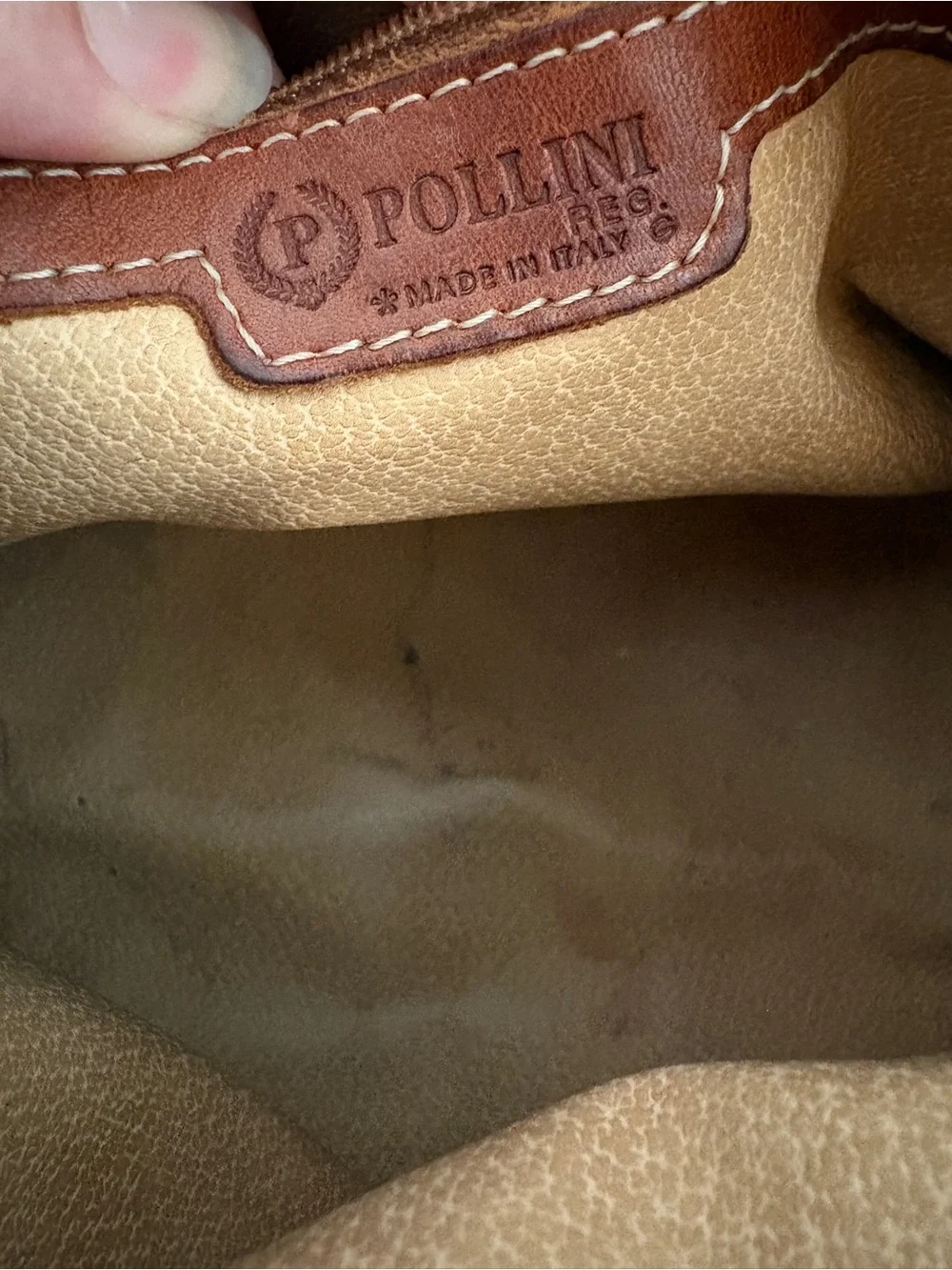 Vintage Leather Pollini Handbag Purse - Made in Italy
